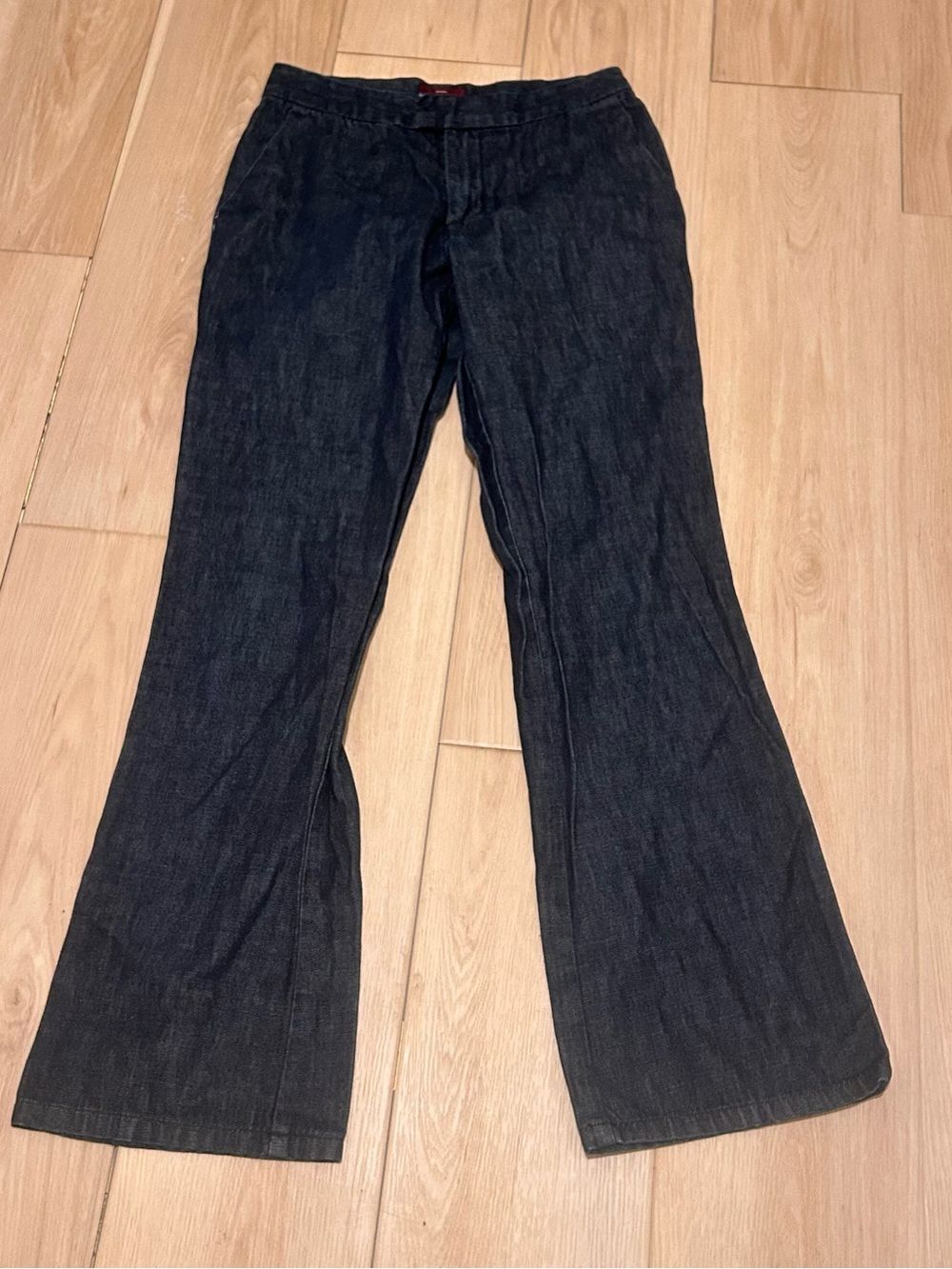 Old Navy Trouser Dark Wash Flared Jeans Y2K Low Rise Size 4 Slim